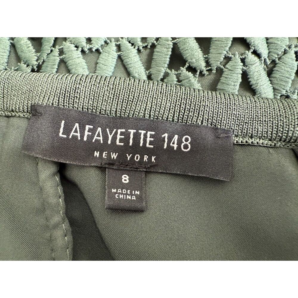Lafayette 148 New York Lace Midi Skirt Womens Size 8 Lined Sage Green - Picture 6 of 7